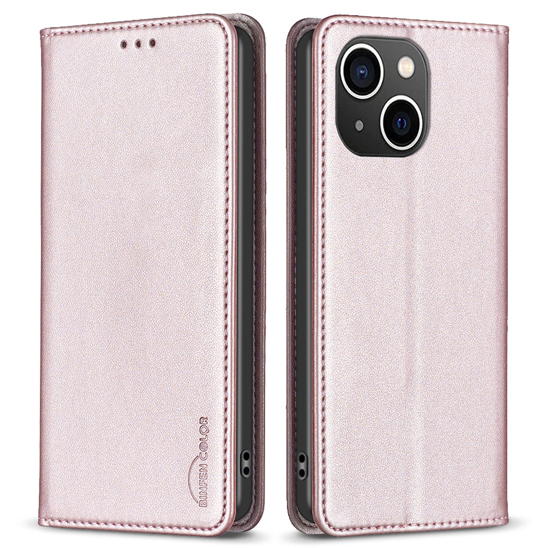 BINFEN COLOR BF18 PU Leather Cover for iPhone 15 Plus Card Holder Phone Case with Stand BINFEN COLOR BF18 PU Leather Cover for iPhone 15 Plus Card Holder Phone Case with Stand
